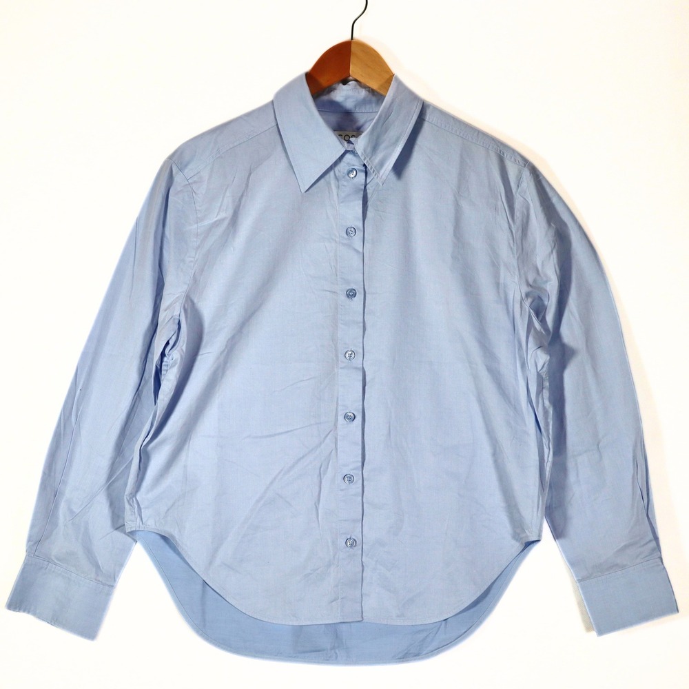 COS Womens Button Down Shirt Blue Size 38 US 8 Minimalist Cotton Lyocell Blouse